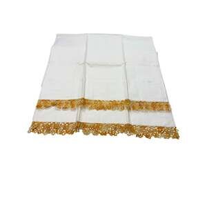 VTG 2 orange ombre crochet decorative edge pillowcases. standard size
